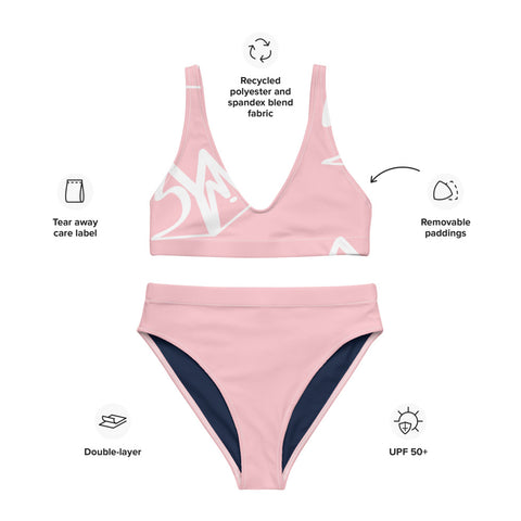 SYM essential Pink Recycled high-waisted Bikini