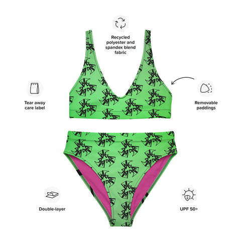 SYM Neon Green Recycled high-waisted Bikini