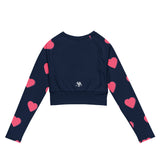 SYM Hearts Recycled Long-sleeve Crop Top