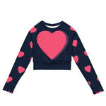 SYM Hearts Recycled Long-sleeve Crop Top