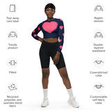 SYM Hearts Recycled Long-sleeve Crop Top