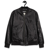 Faux Leather Black Bomber Jacket