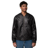 Faux Leather Black Bomber Jacket