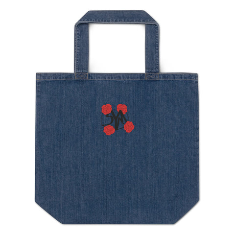 SYM Red Roses Organic Cotton Denim Tote Bag