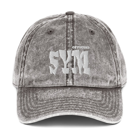 SYM Vintage Cotton Charcoal Gray Twill Cap